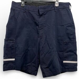 FedEx VF Image Wear Stan Herman Reflective Cargo Shorts Navy Blue Size 40R — 095